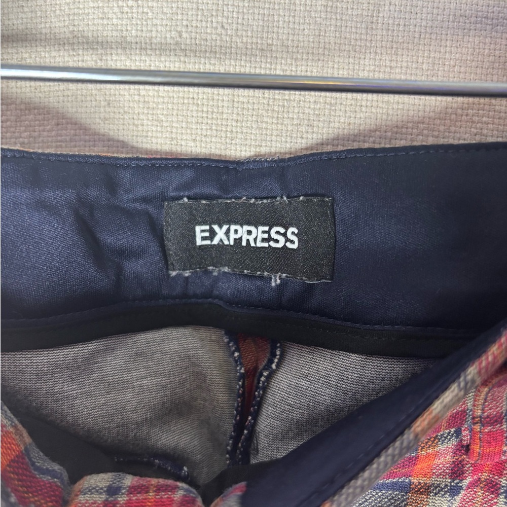 Express size 6R skinny mid rise plaid pants - Picture 3 of 5
